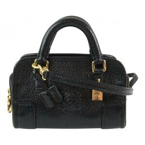 Loewe Black Pebble Leather Mini Micro 2 Way Amazona Bag
